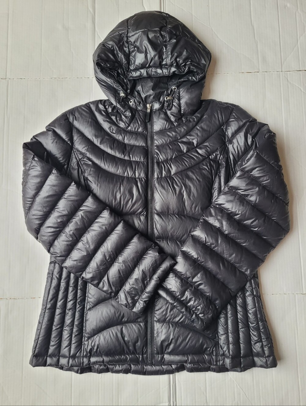 ANDREW MARC DOWN PUFFER JACKET HOODED LIGHTWEIGHT WINTER BLACK WONEN'S XL